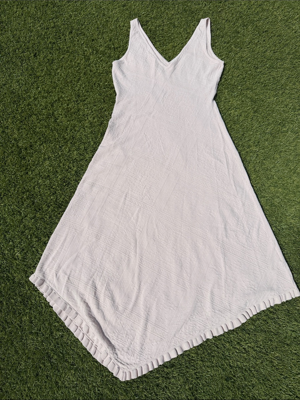 Club Monaco White Asymmetrical V-Neck Dress - Picture 1 of 8